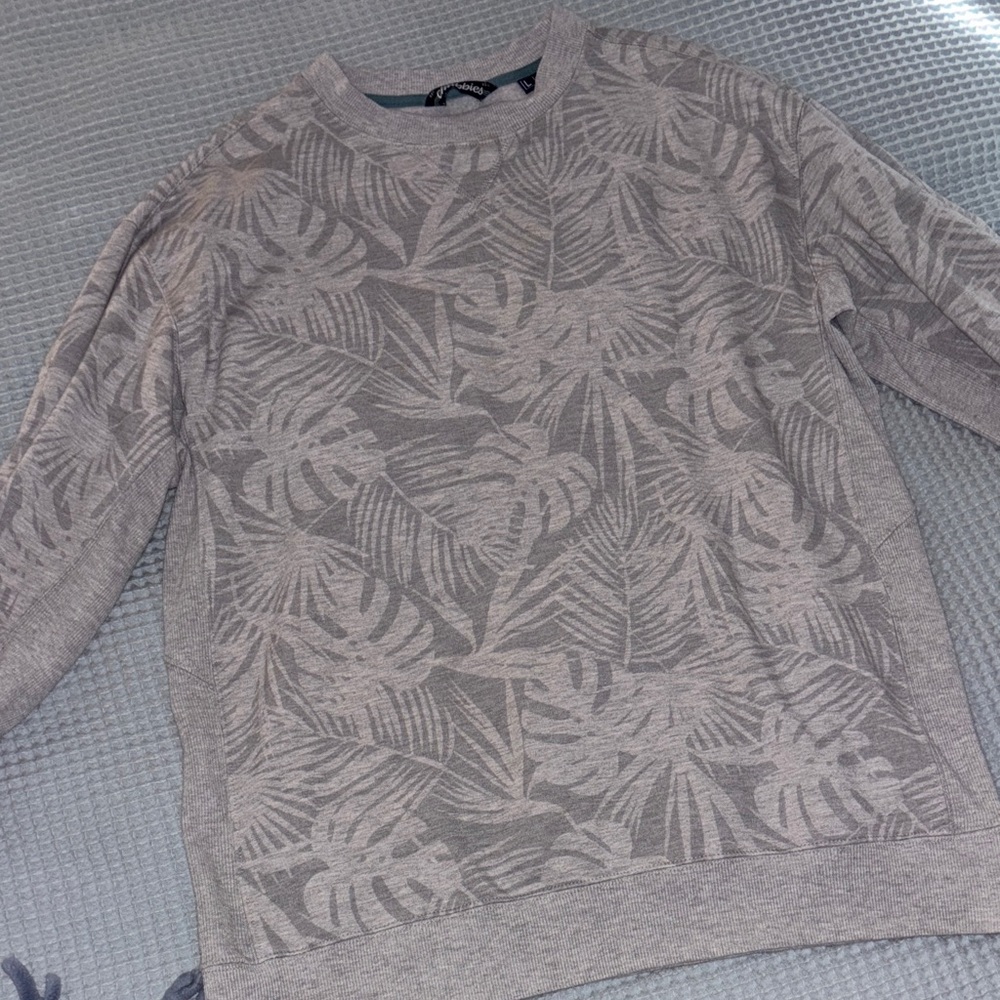 Chubbies Gray Tropical Pattern Crewneck Sweater